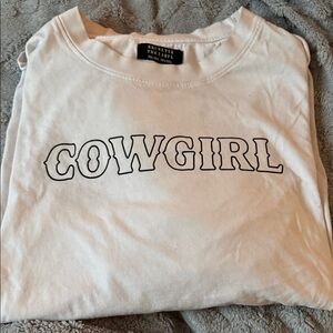 Brunette The Label Cream 'COWGIRL' oversized tee